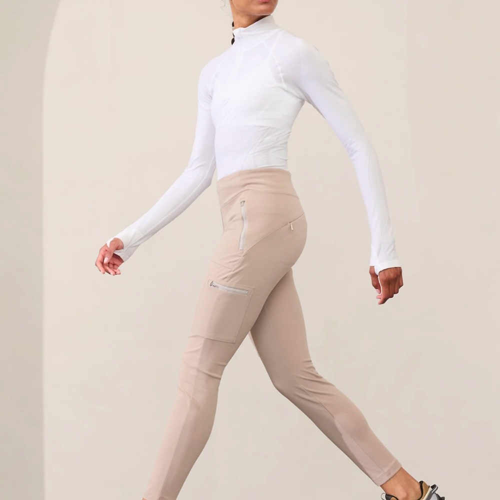 Athleta Tan Track Pants Lightweight Joggers